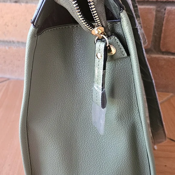 NWT London Fog Sophia Pebble Tote Olive Green 100th Anniversary - Picture 4 of 10